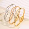 Women's Square Open Bracelet Design Roman Numeral Twist Bracelet