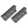 2pcs Retro Lighter Case Compact 3D Floral Stamped Engraving Zinc Alloy Protective Case Cover