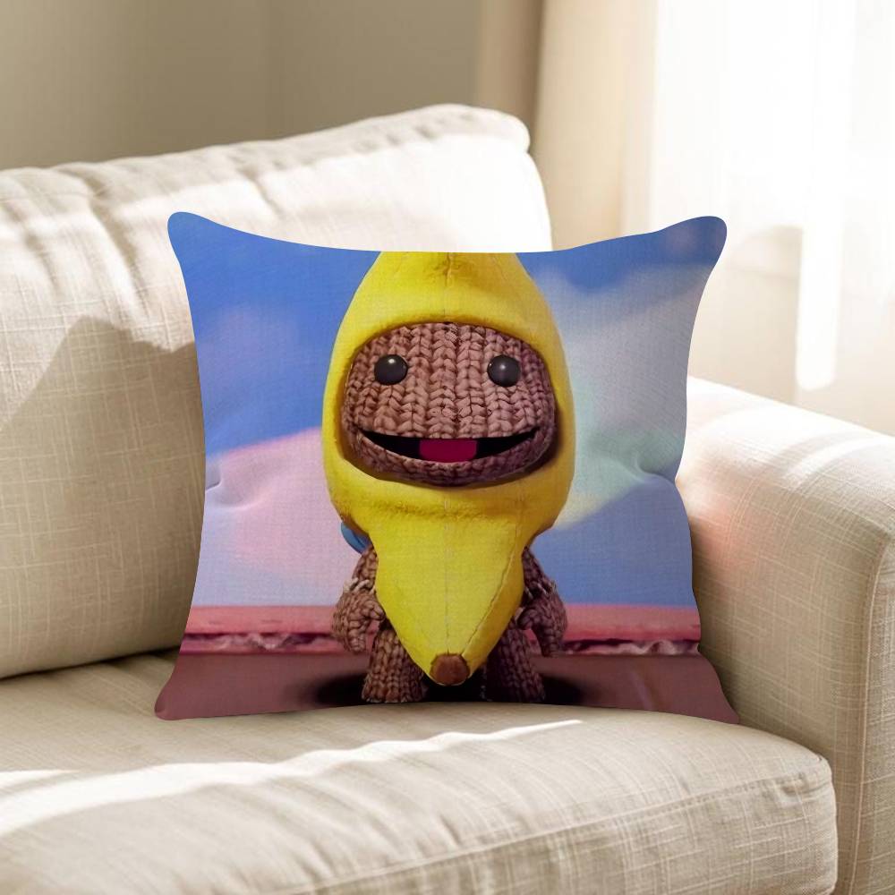 Funny LBP Sackboy Pillow Cushion Cover Pillowcase Living Room Sofa Home Decor Customized