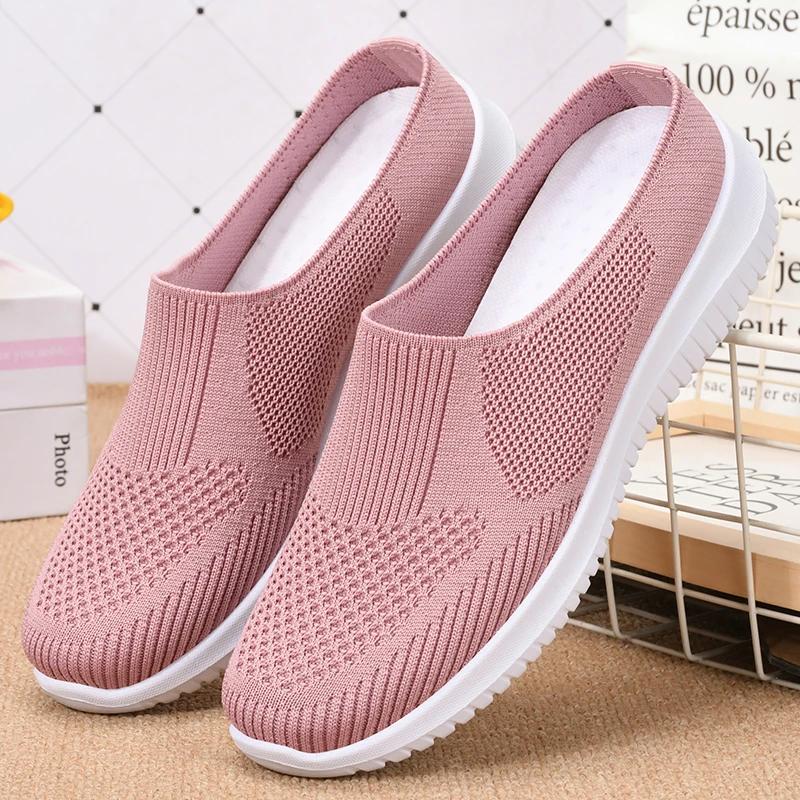 Módní dámské vulkanizované boty, ležérní jednoduché boty s plochým dnem, ultra lehké a prodyšné pantofle ze síťoviny, povaleč Zapatos De Mujer