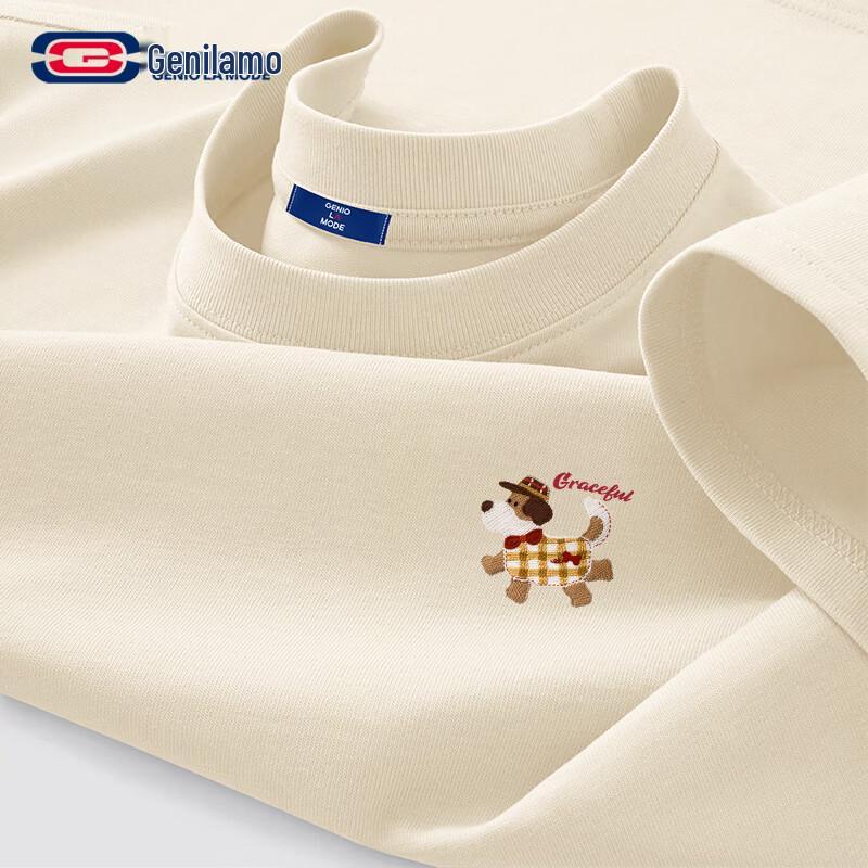 GENIOLAMODE Men s Casual Bow-Tie Puppy Graphic Tee 2XL
