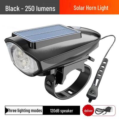 Lishi Solar USB Oplaadbare Fietskoplamp met Bel