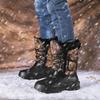 Outdoor Waterproof with Fur Plush Warm Shoe New Winter Camouflage Men Snow Boots Rain Shoes Casual Mid-Calf Work Motorcycle Boot