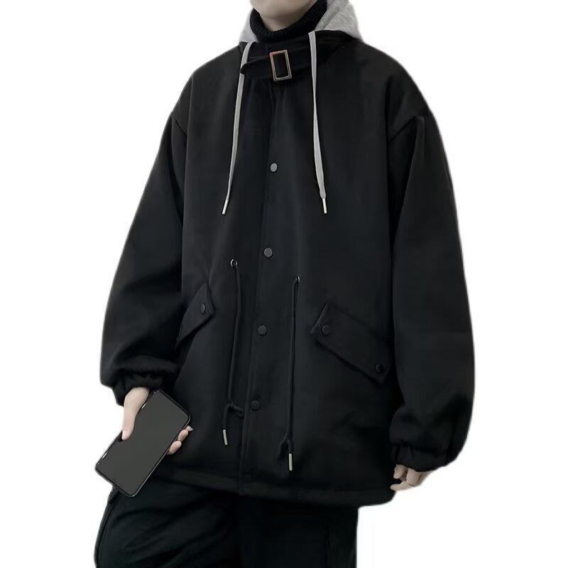 2025 Korean-Style High-End Loose Patchwork Fabric Windbreaker - Autumn/Winter Trendy Short Jacket