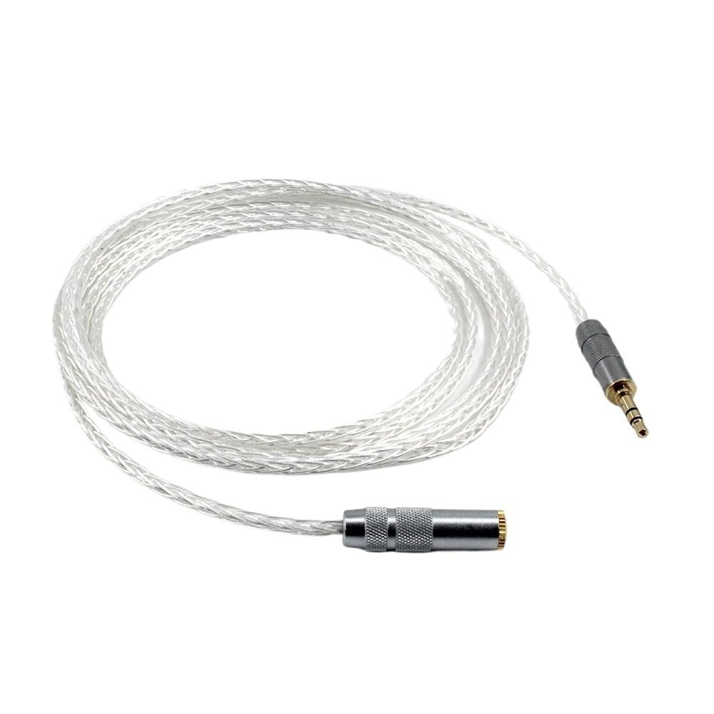 EAQKVX 8-Core Silver Audio Extension Cable 3.5mm Female To Male 2m Brown Black Earphone Extension