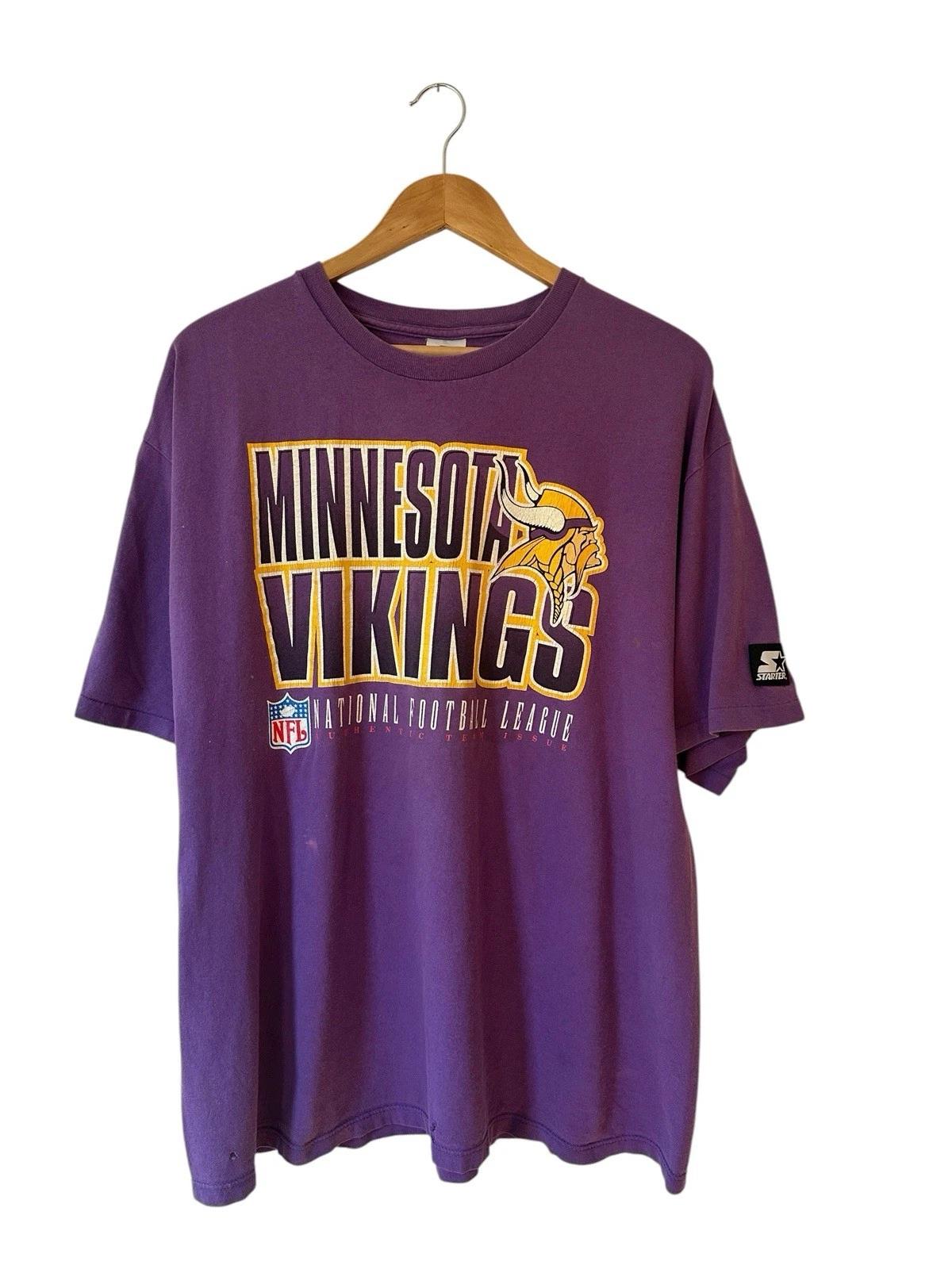 Vintage Starter Minnesota Vikings T Shirt Men’s XL Purple 90’s Distressed 2XL
