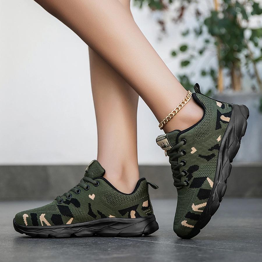 Laufschuhe Damen Schnürung Lässig Leicht Dicke Sohle Plateau-Schuhe Zapatillas De Mujer Walking-Sneaker Damenschuhe Tênis