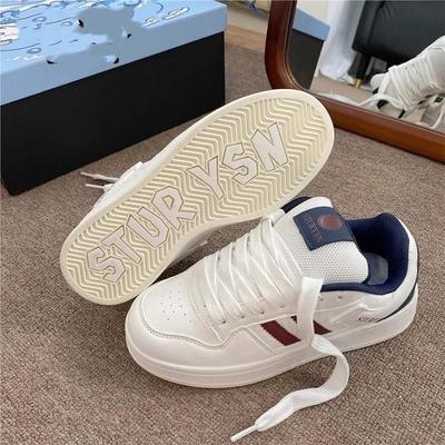 Thick-soled Color-matching Bread Shoes Women's Tide Autumn New Couple Versatile Casual Sports Board Shoes Women