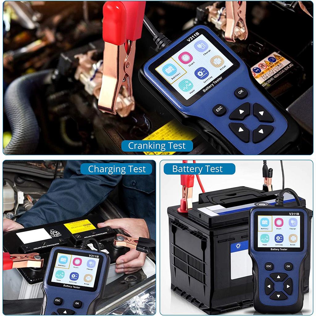 12V Car Battery Tester, 100-2000CCA Fast Accurate 12V Battery Load Tester, Digital Battery Analyzer for Car Truck Motorcycle ATV SUV Boat Yacht