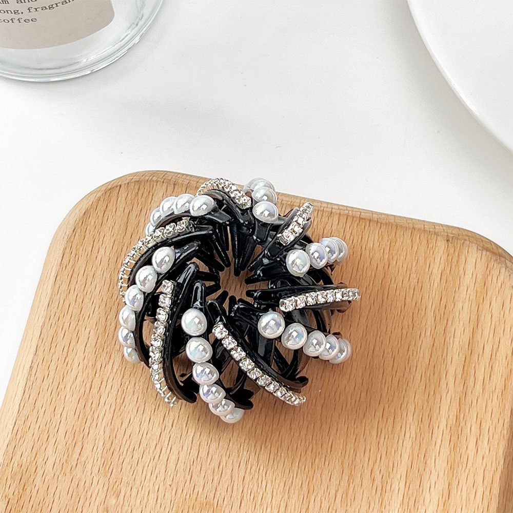 Headdress Hair Fixed Girls Hair Grab Clip Bird Nest Bun Maker Women Ponytail Buckle Pearl Hair Ring Korean Style Hair Claw