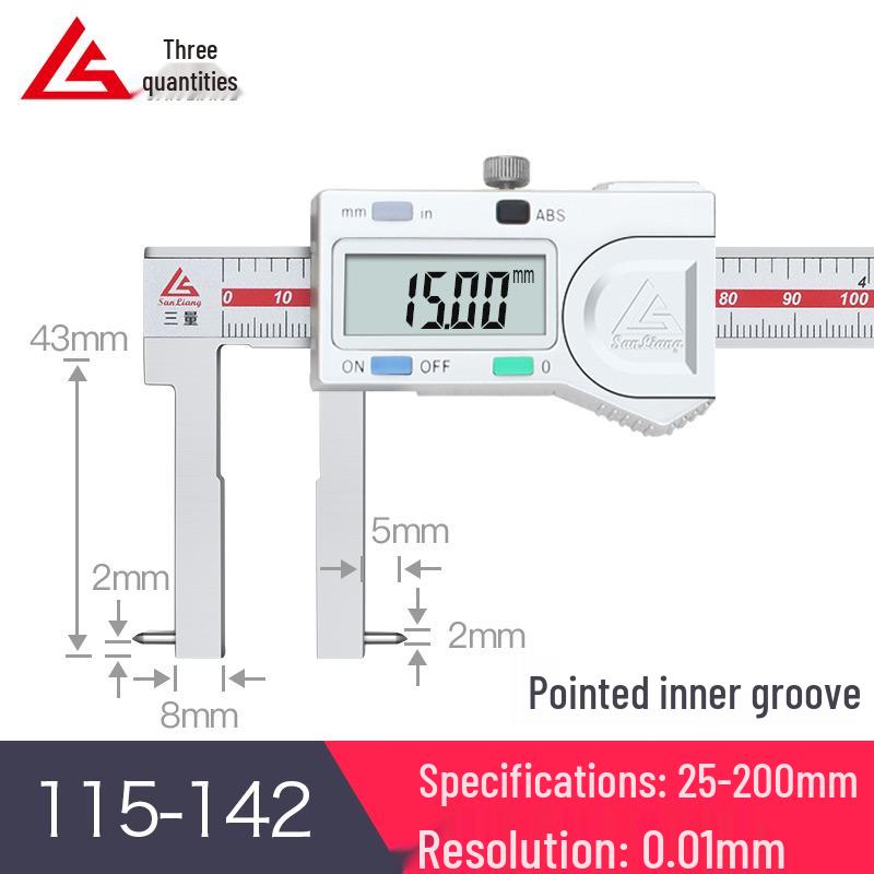 Stainless Steel Digital Vernier Caliper 10-150mm for Inner/Outer Groove Measurement