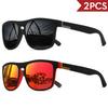 2PCSClassic Square Polarized Sports Sunglasses Lightweight PC Frame UV400 for Driving Fishing Cycling Unisex Everyday Durability 7