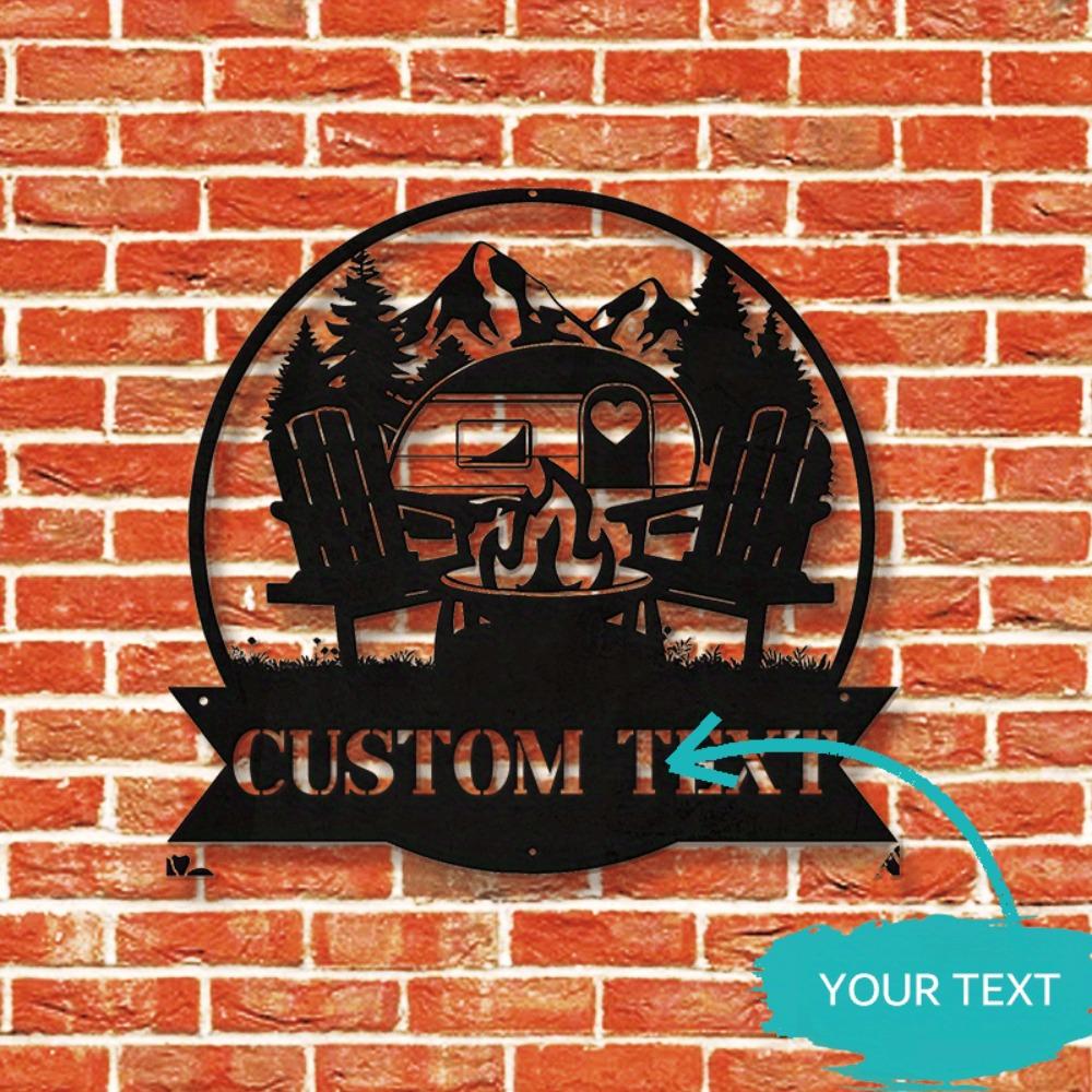 Customizable Metal Camping Sign - Power-Free, Multipurpose Hanging Decor for Home & Outdoor