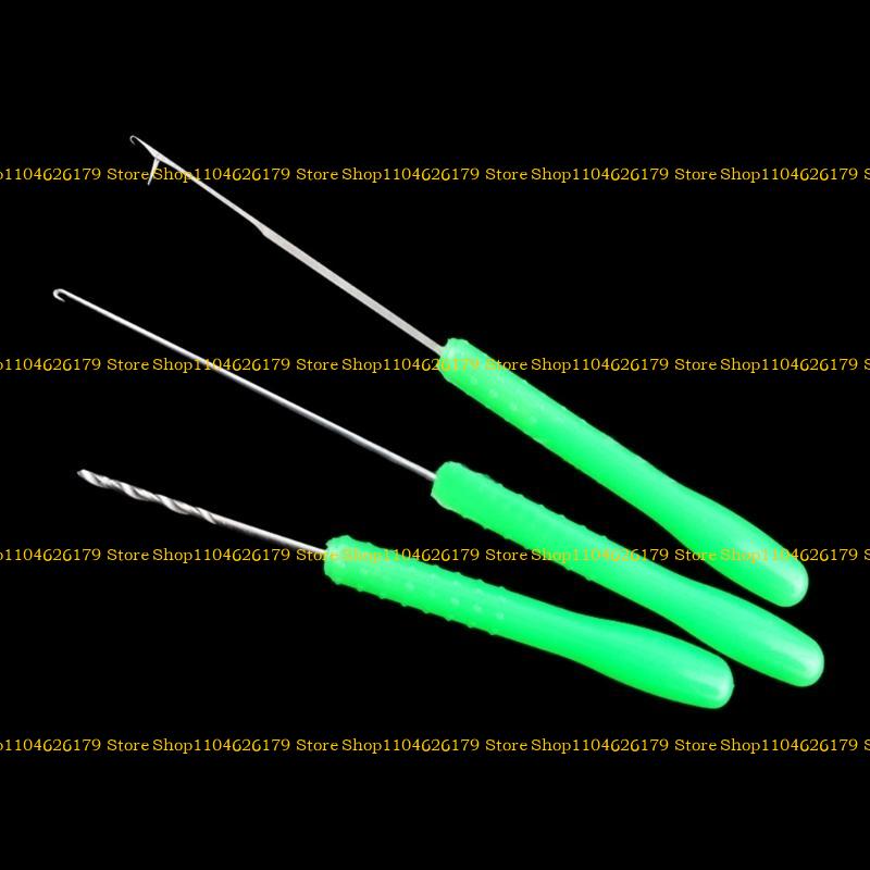 3Pcs Baits Boilie Drill Stringer Hook Needle Portable Fishing Splicing Needle Baits Drill Needle Baiting Rig Needle