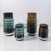 European Retro Striped Glass Vase for Home Decor