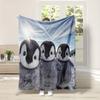 Penguin Blanket Soft Plush Blanket Lightweight Digitally Printed Flannel Blanket For Sofa Bed