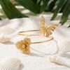 Design Sense Hollow Butterfly Flower Open Cuff Armband for Women Trendy Leaf Floral Geometric Arm Bracelet Party Body Jewelry