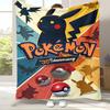 Kawaii Pokemon Pikachu Cartoon Flannel Blanket,Ultra Soft Warm Plush Throw for Home Bedroom Bed Sofa Cover Office Camping gift
