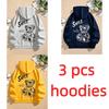 Felpe Primavera Autunno per Ragazzi Ragazze Felpa Casual Abbigliamento Bambini Top Felpa con Cappuccio a Manica Lunga Pullover con Cappuccio Stampato Orsetto Sorridente