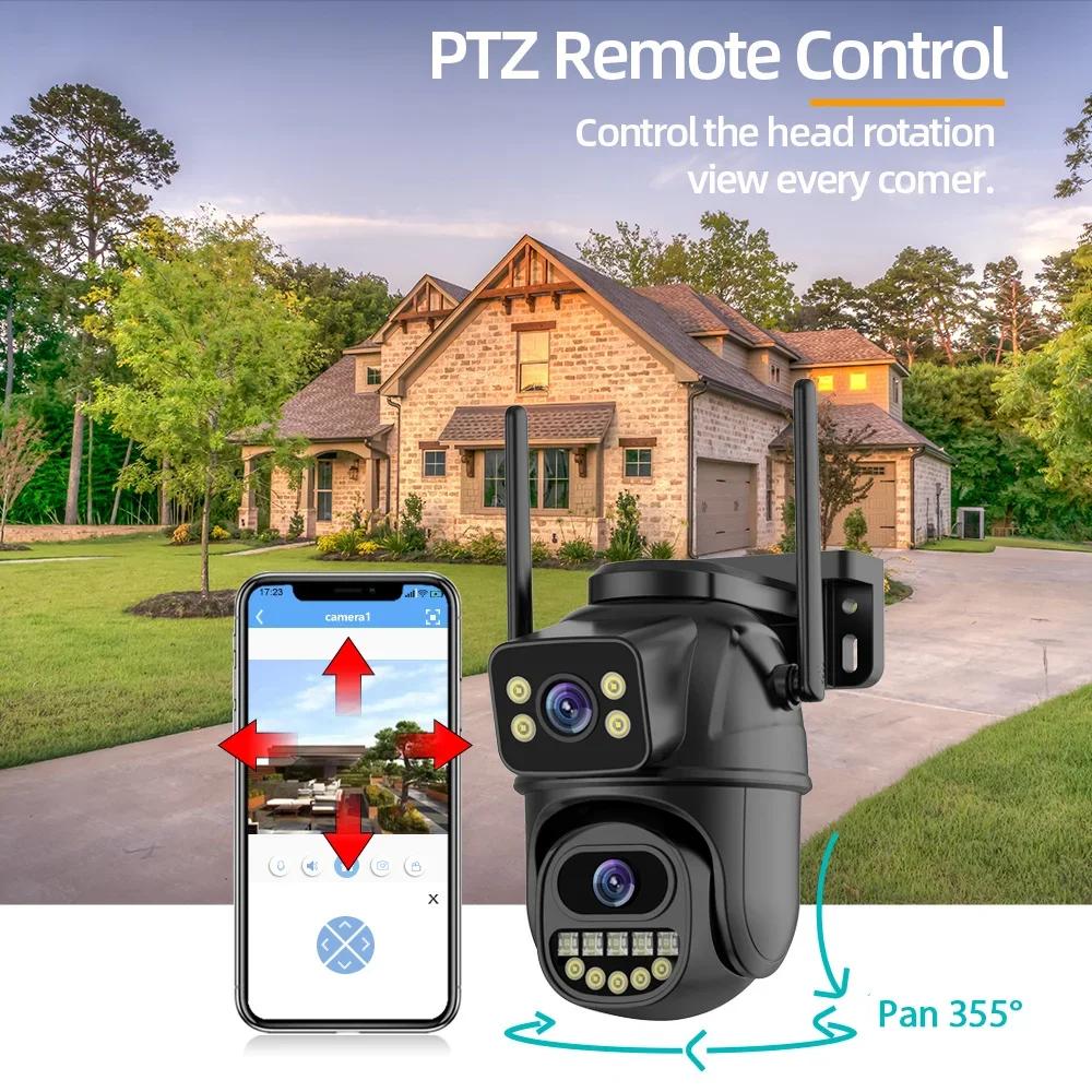 ICSEE 8MP 4K Dual Lens WIFI Surveillance Camera Smart Home PTZ 360 Wireless Outdoor HD Video Security IP Cameras CCTV Waterproof