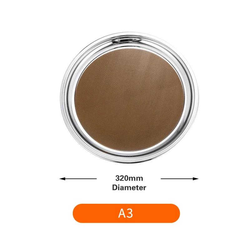 Thickened Round Fruit Plate Dining Plate Equipped with Anti Slip Pad Tray Tea Tray Service Disk Thickened Stainless Steel Plate