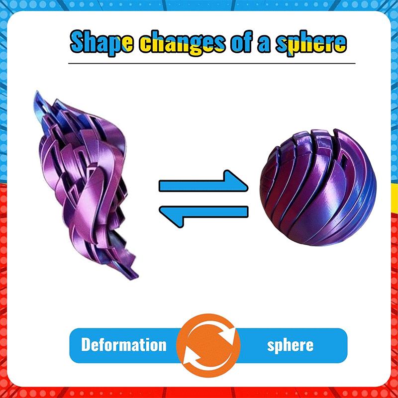 Creative Slime Ball Fidget Toy Printed Twistsphere Gear Liquid Flow With Rotating Design Anxiety Relief Toys 3D Round Sensory Compression Bouncy