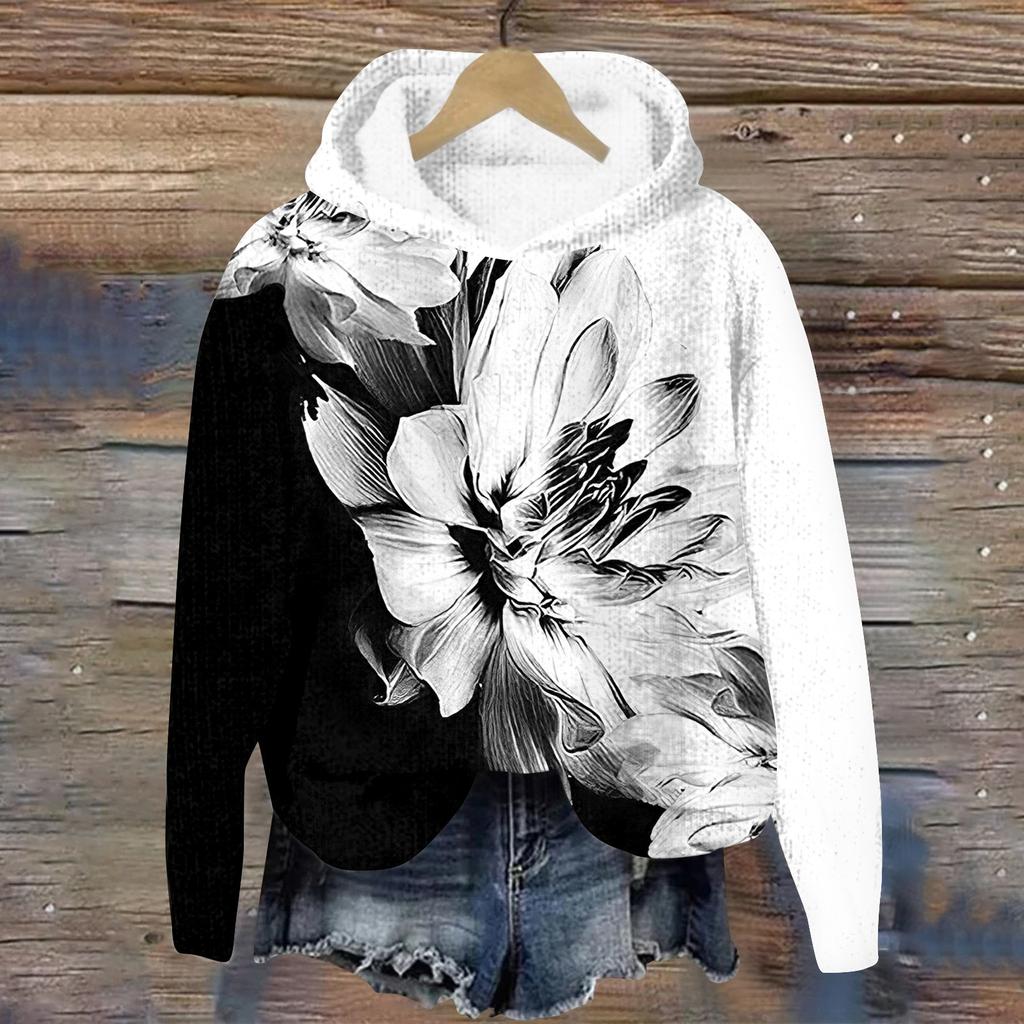 Women's Knit Sweater Cute Shirt Fall Crewneck  Pullover Tops Hoodied Sweatshirt