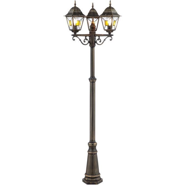Outdoor Floor Lamp JANEL - BRILLIANT - Black Golden - Metal/glass - 3x60W - IP44