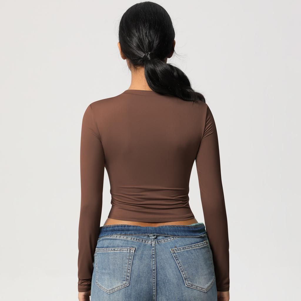 Women Sports T-Shirts Long Sleeves Compressed Quick-dry Super Elastic Suitable For Running Fitness Training Yoga