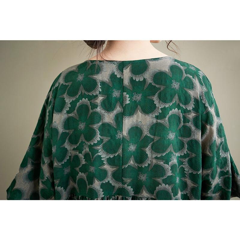 DIMANAF New 2026 Summer Women Plus Size Vintage Lady Long Dress Loose Oversize Maxi Floral Print Cotton Beach Dresses