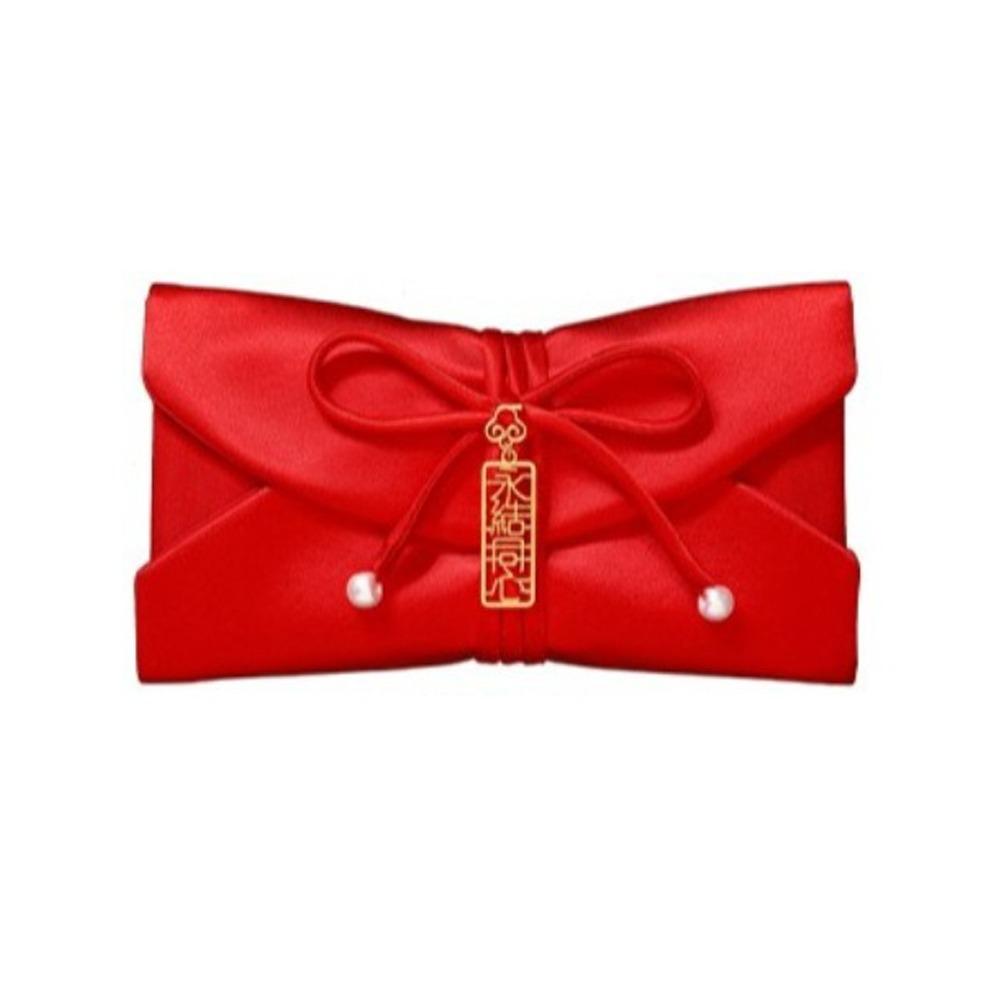 Chinese Style Brocade Red Envelope Traditional HongBao Wedding Money Envelope Blessing Bronzing New Year Money Bag