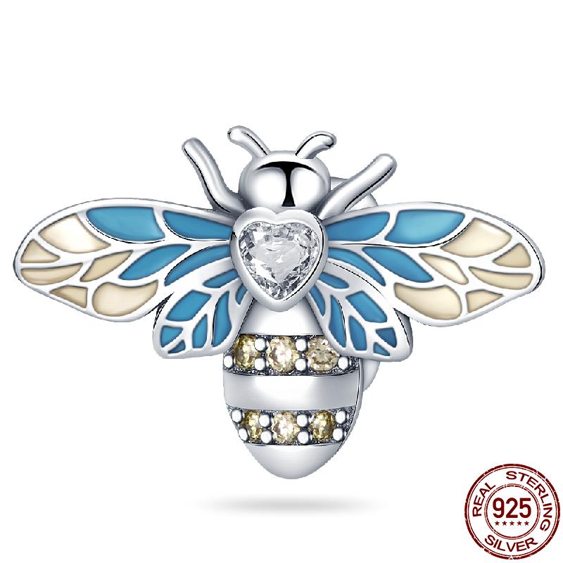 100% Strerling Copper Bee Series Charms Fit Original 3Mm Bracelet Beads Diy Jewelry For Women New In