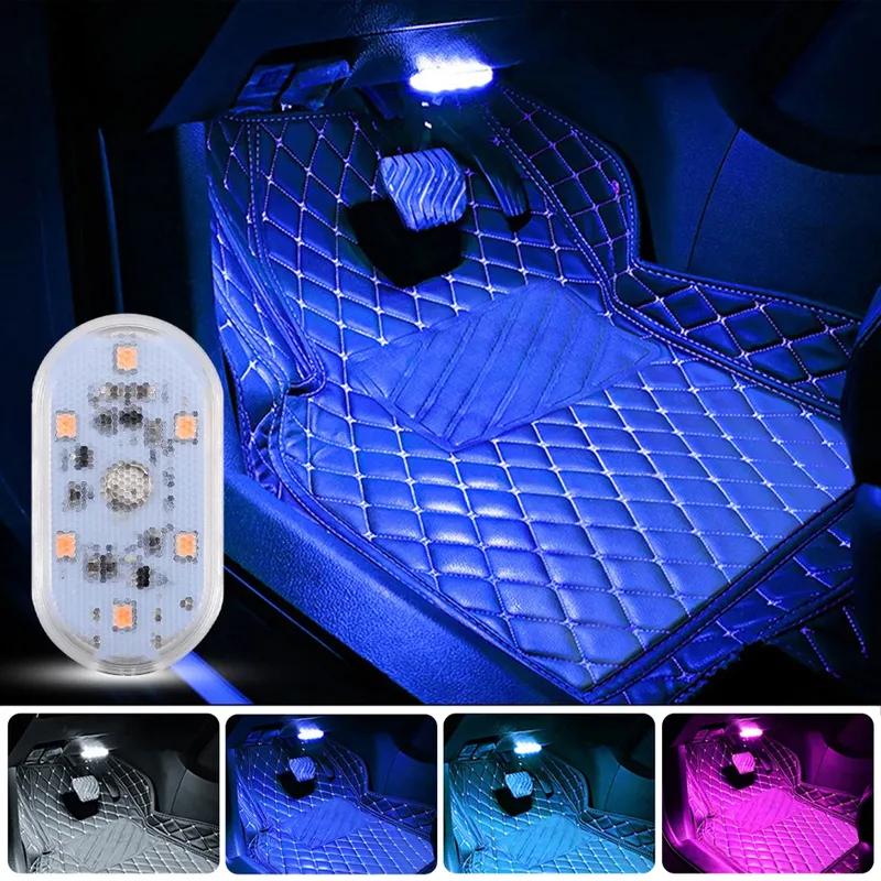 1Pcs LED Car Mini Touch Light Car Roof Magnet Camper Car Interior Lighting USB Charging Portable Auto Roof Reading Night Lamp