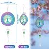Colorful Wind Chime 3D Spinning Dream Catcher Hanging Decoration for Home Bedroom Window Patio Garden Pendant Decor Wind Spinner