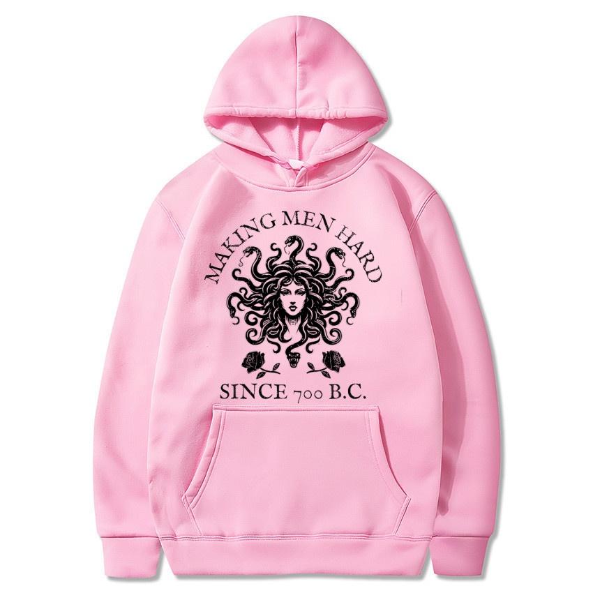 Medusa Autumn and Winter Female Print Hoodie Men's and Women's Fashionable Sportswear Daily Casual Street Wear Warm Hoodie