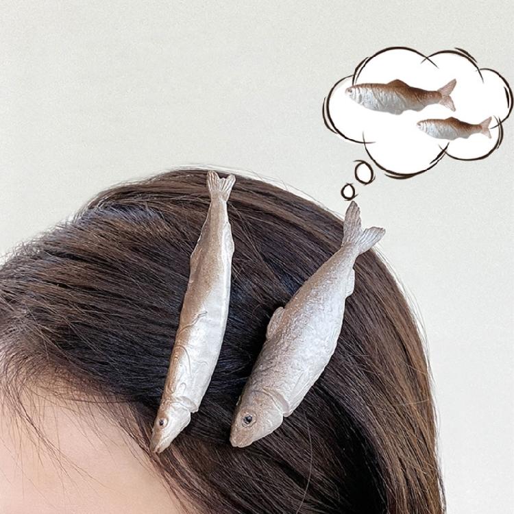 Simulated Salted Fish Hairpin Hair Clip Headwear Headdress Creative Keychain