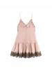 Sweet & Spicy Lace Patchwork Sleeveless Camisole Dress with Contrasting V-Neck Mini Skirt