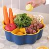 1/2pcs Multi Functional Hot Pot Platter with Double-layer Drain Basin, Large Capacity Rotating Basin, Essential for Hot Pot