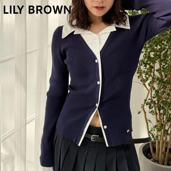 New item 10% OFF LILY BROWN Tops 26 Spring/Summer Shirt Docking Knit Tops Mid Length Long Sleeve Knit lwnt261168