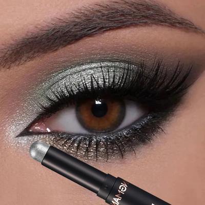 8 Colors Pearly Eyeshadow Stick Pearly Glitter Matte Finish Eyeshadow Highly Pigmented Long Lasting Waterproof Eyeshadow Stick