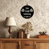 KLYTINK Gothic Skull Round Wall Art,Dark Humor-Live Laugh Lobotomy-Canvas Hanging Decor, Punk Rock Alternative Quote Sign for Bedroom, Office, Dorm