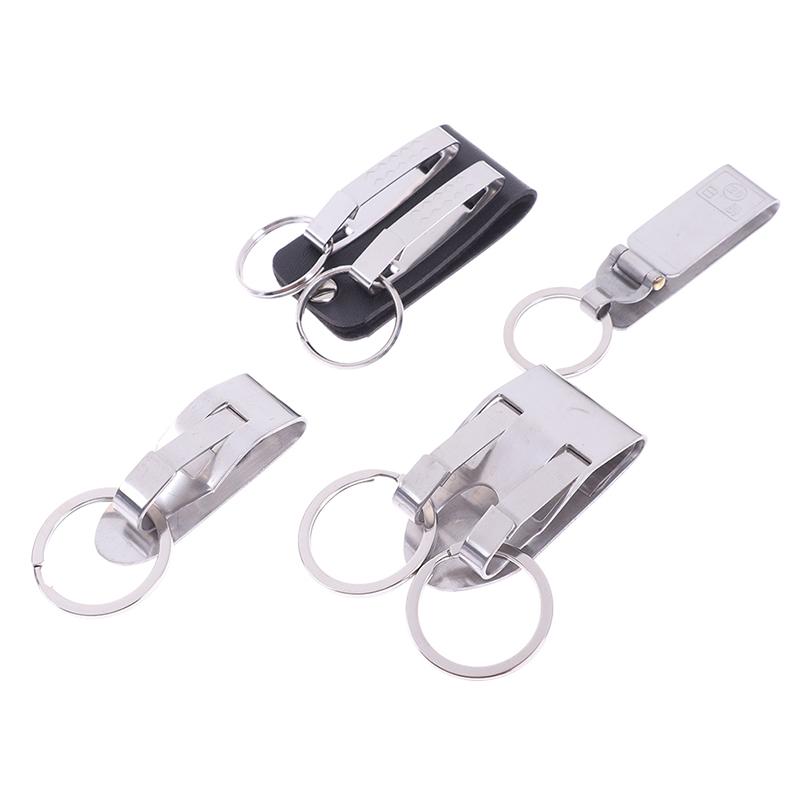Porte-clés à libération rapide en acier inoxydable, clip de ceinture, mousqueton, porte-anneau, boucle