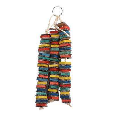 Parrots Chewing Toys Hanging Colorful Wooden Block Playing Destroying Toy Pet Supply