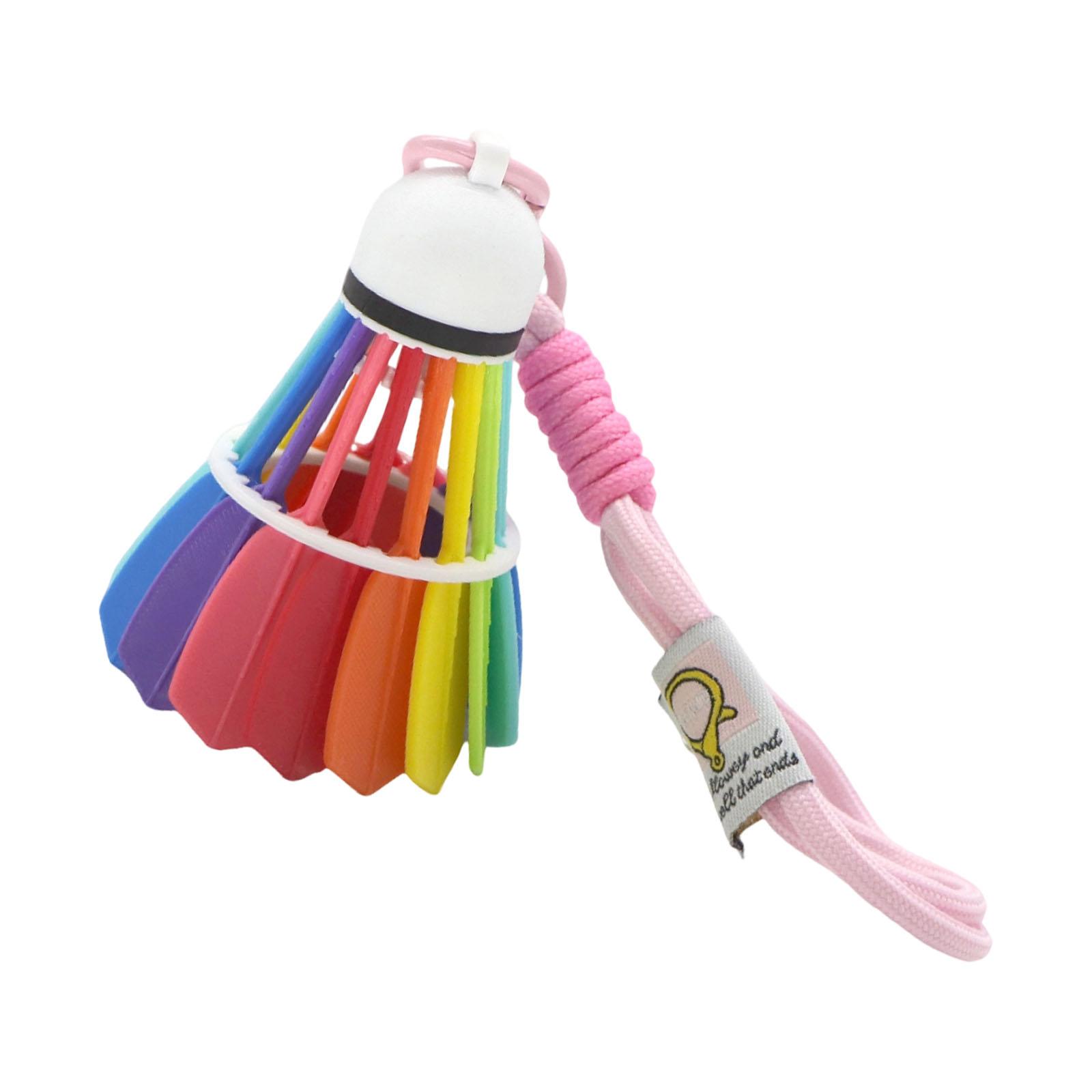 

Badminton Themed Keychain for Fan Printed Colorful Polylactic Acid Ornament Portable Decoration Ideal as Gift Items розовый