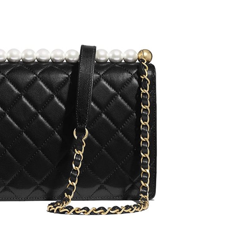 Chanel Sheepskin Flap Bag, Shoulder Bag, Crossbody Bag Women's Black AS0585-B00374-94305