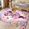 1pcOffice Carpet, Desk Mat, Gift for Home Decor, Minnie Mouse Inspired Floral Design, Soft and Comfortable Rug for Under Chairs