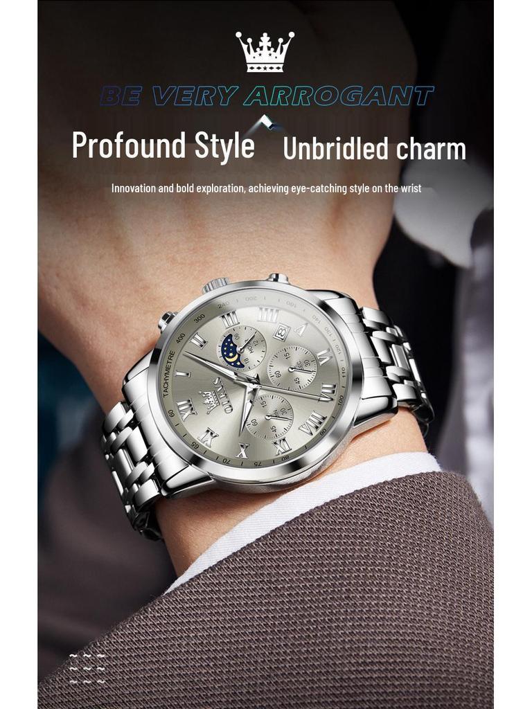 Oliss Men's Multifunctional Luminous Chronograph Watch - Celebrity Endorsed, Waterproof Quartz