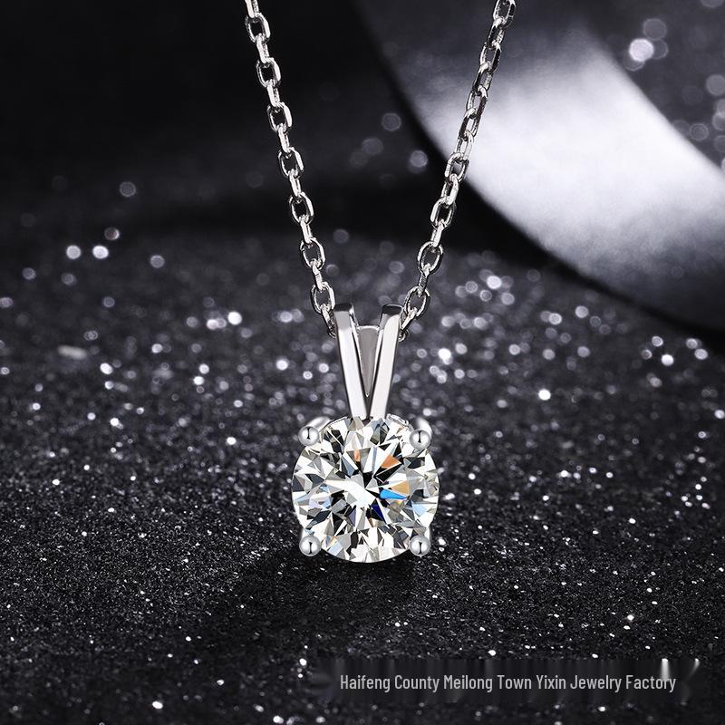 

Ожерелье из стерлингового серебра 925 пробы с муассанитом для женщин - Элегантный универсальный дизайн