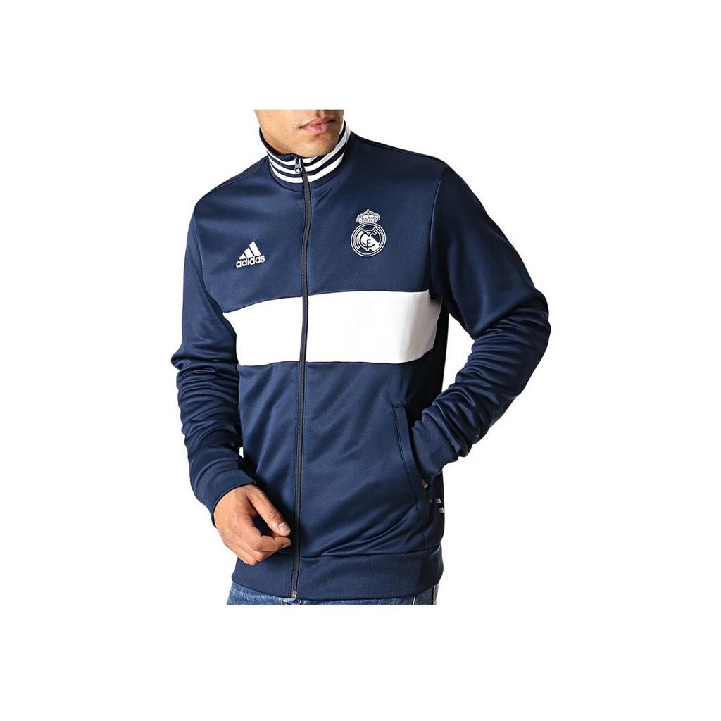 Adidas Real Madrid Sports Logo Stand Collar Jacket Men Outerwear Navy-Blue DX8709