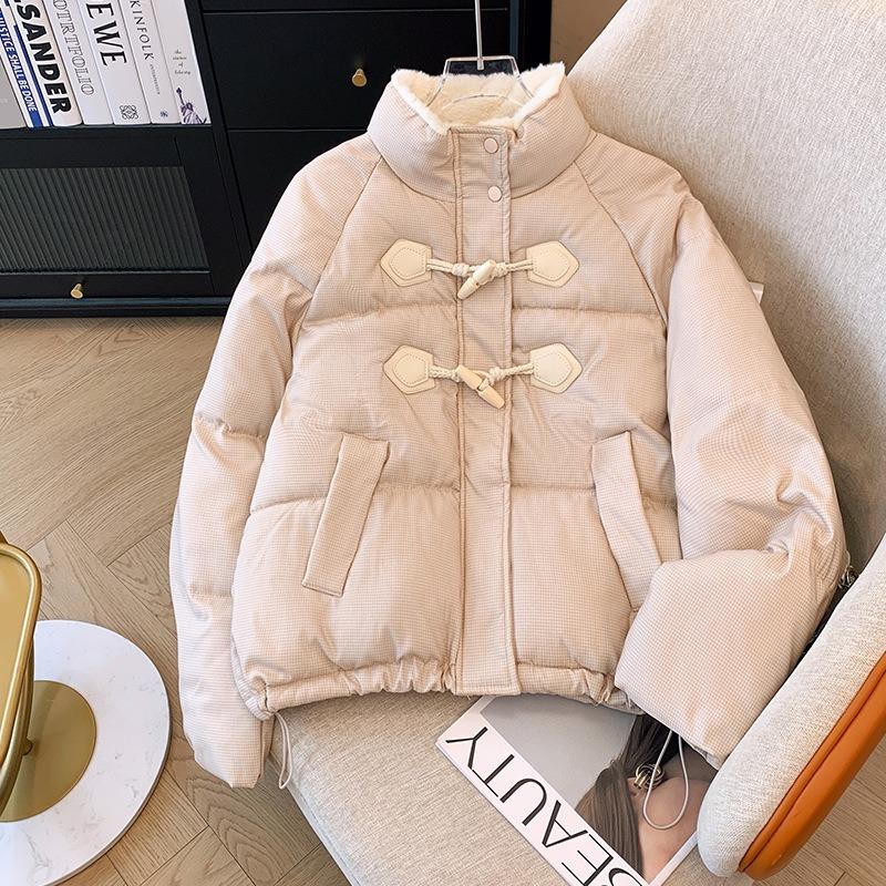 Corner buckle bread clothes winter thickened warm down cotton clothes women's short loose version cotton-padded jacket